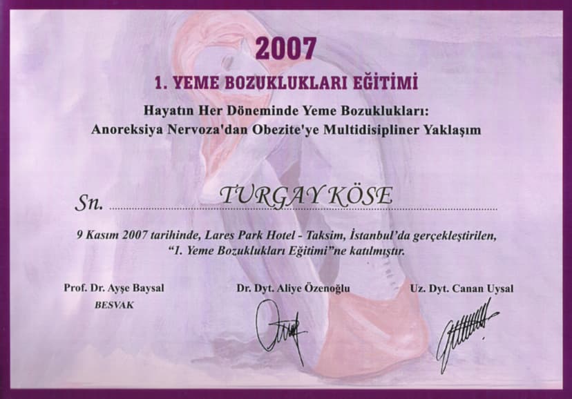 1. Yeme Bozuklukları Eğitimi