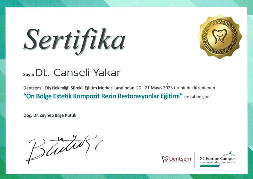 Ön Bölge Estetik Kompozit Rezin Restorasyonlar Eğitimi