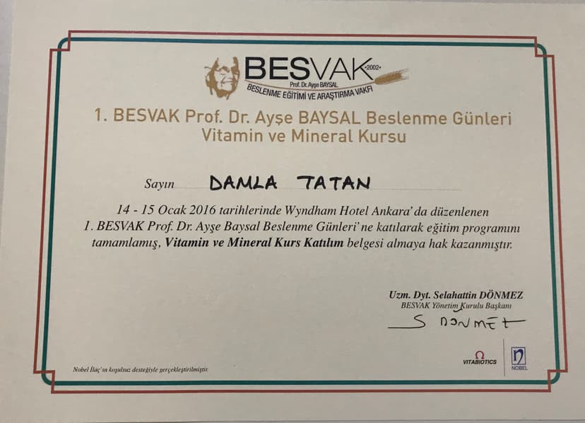 VİTAMİN MİNERAL KURSU