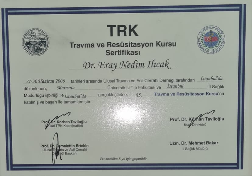 Travma ve resüsitasyon kursu