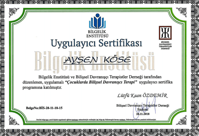 Çocuklarda Bilişsel Davranışcı Terapi