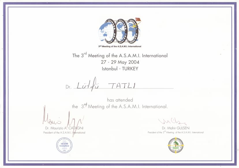 THE 3 rd MEETİNG OF THE A.S.A.M.I INTERNATİONAL