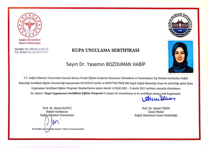 KUPA UYGULAMA SERTİFİKASI