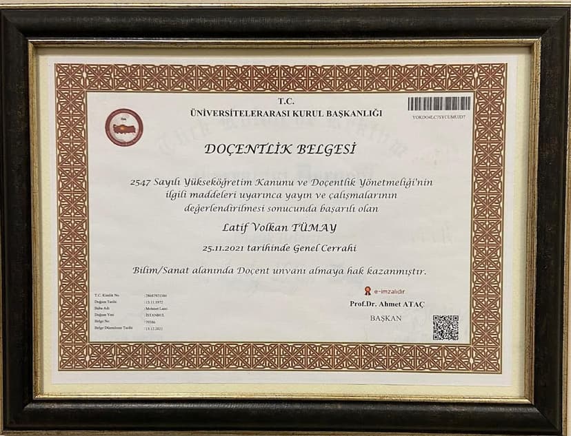 Doç. Dr. Volkan Tümay