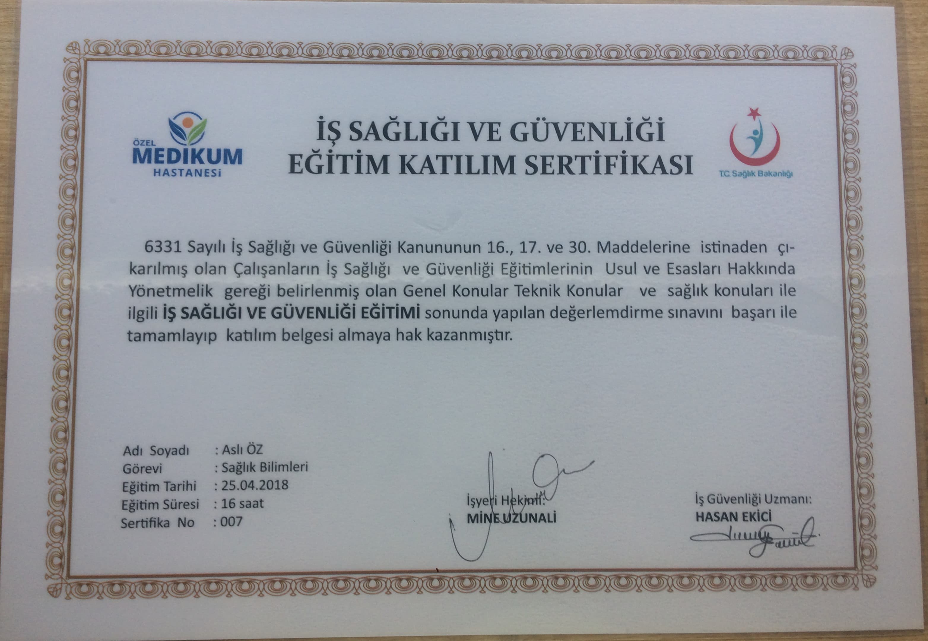 İş Sağlığı Güvenliği Eğitimi