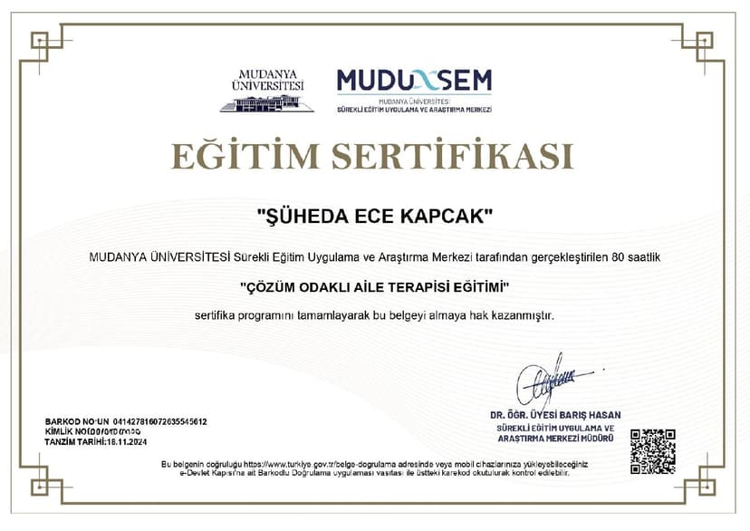ÇÖZÜM ODAKLI AİLE TERAPİSİ