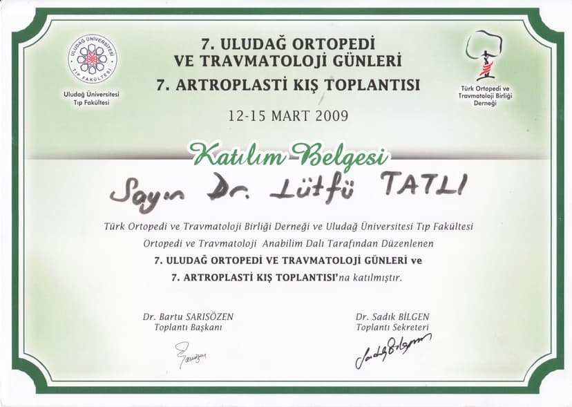 7 ULUDAĞ ORTOPEDİ VE TRAVMATOLOJİ GÜNLERİ