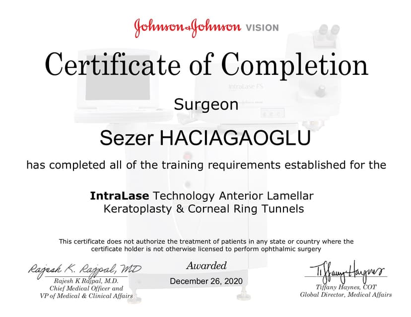 Korneal Halka Sertifikası