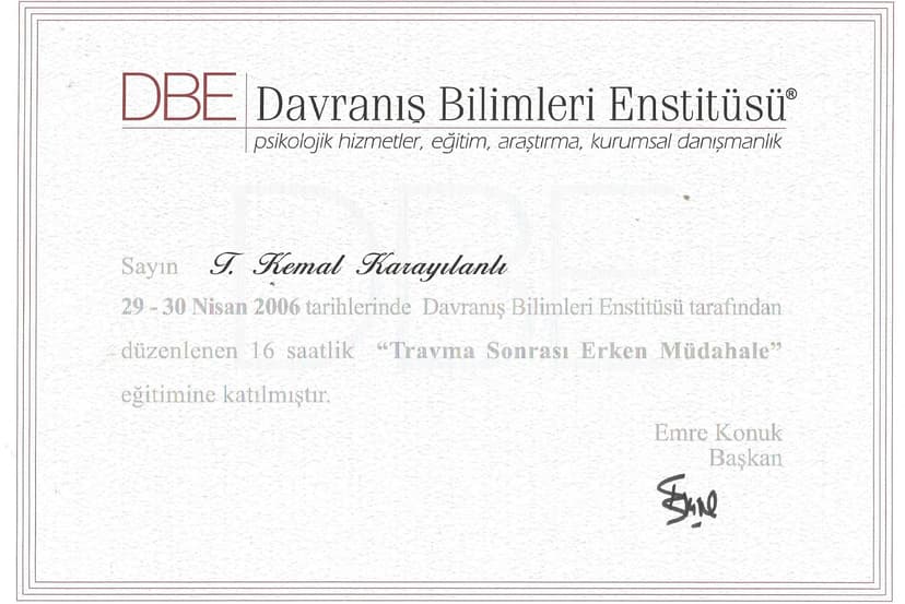 Travma Sonrası Müdehale