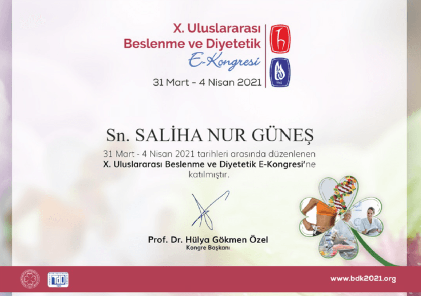 10. Uluslararası Beslenme ve Diyetetik e-Kongresi