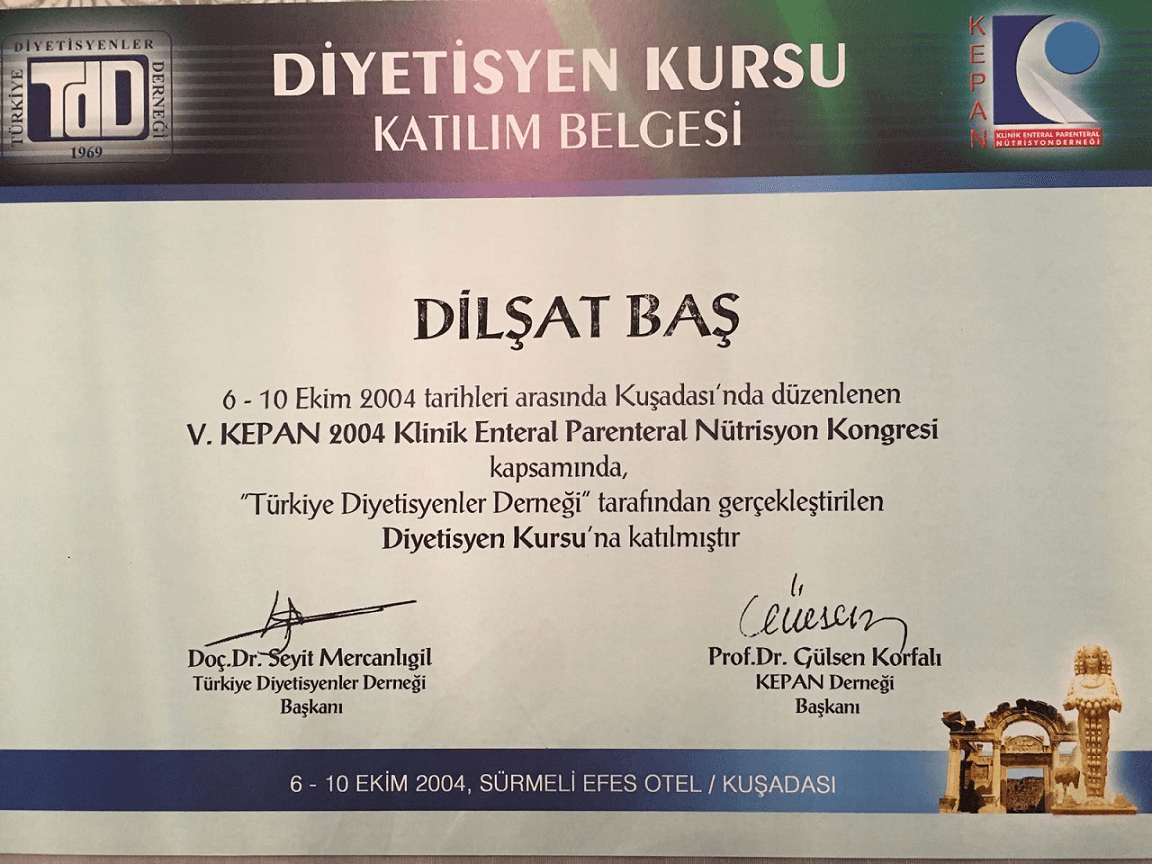 V. Kepan 2004 Klinik Enteral Parenteral Nütrisyon Kongresi2