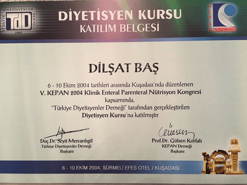 V. Kepan 2004 Klinik Enteral Parenteral Nütrisyon Kongresi2