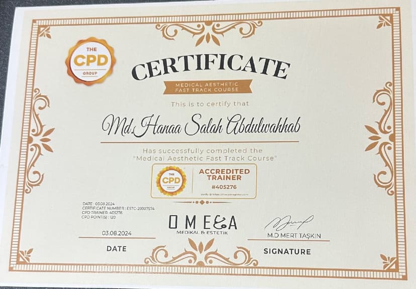 Medikal estetik sertifikası