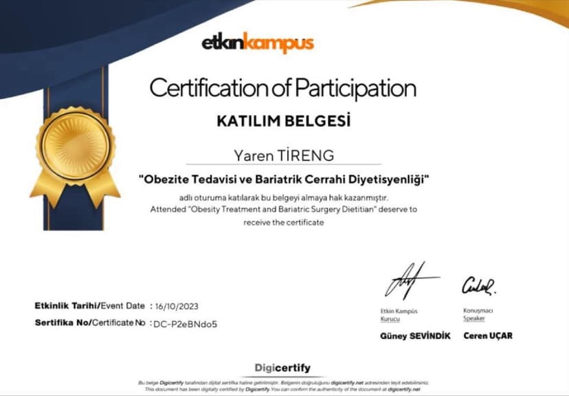 Obezite Tedavisi Ve Bariatrik Cerrahi Diyetisyenliği
