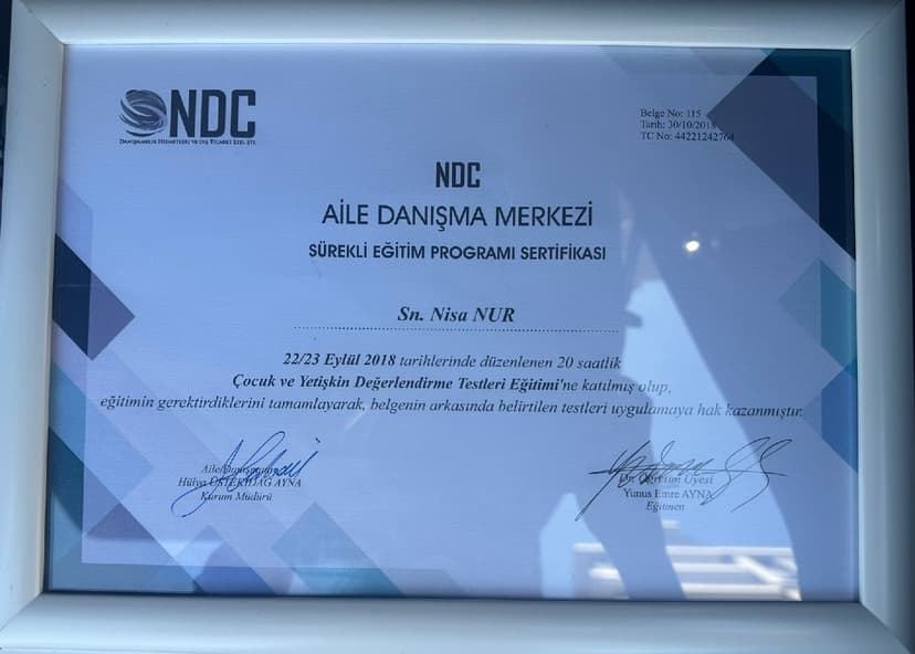 değerlendirme testleri sertifikası