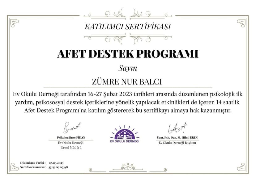 AFET DESTEK PROGRAMI