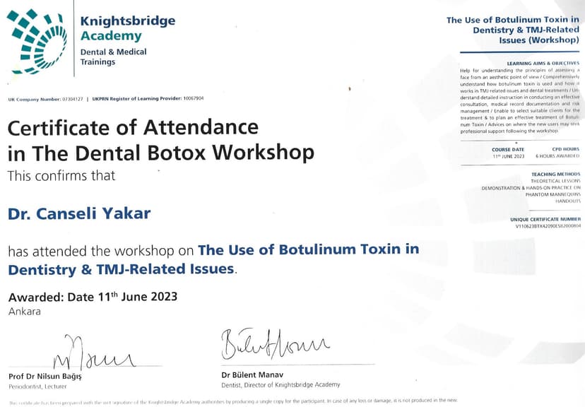 Dental Botoks Eğitimi