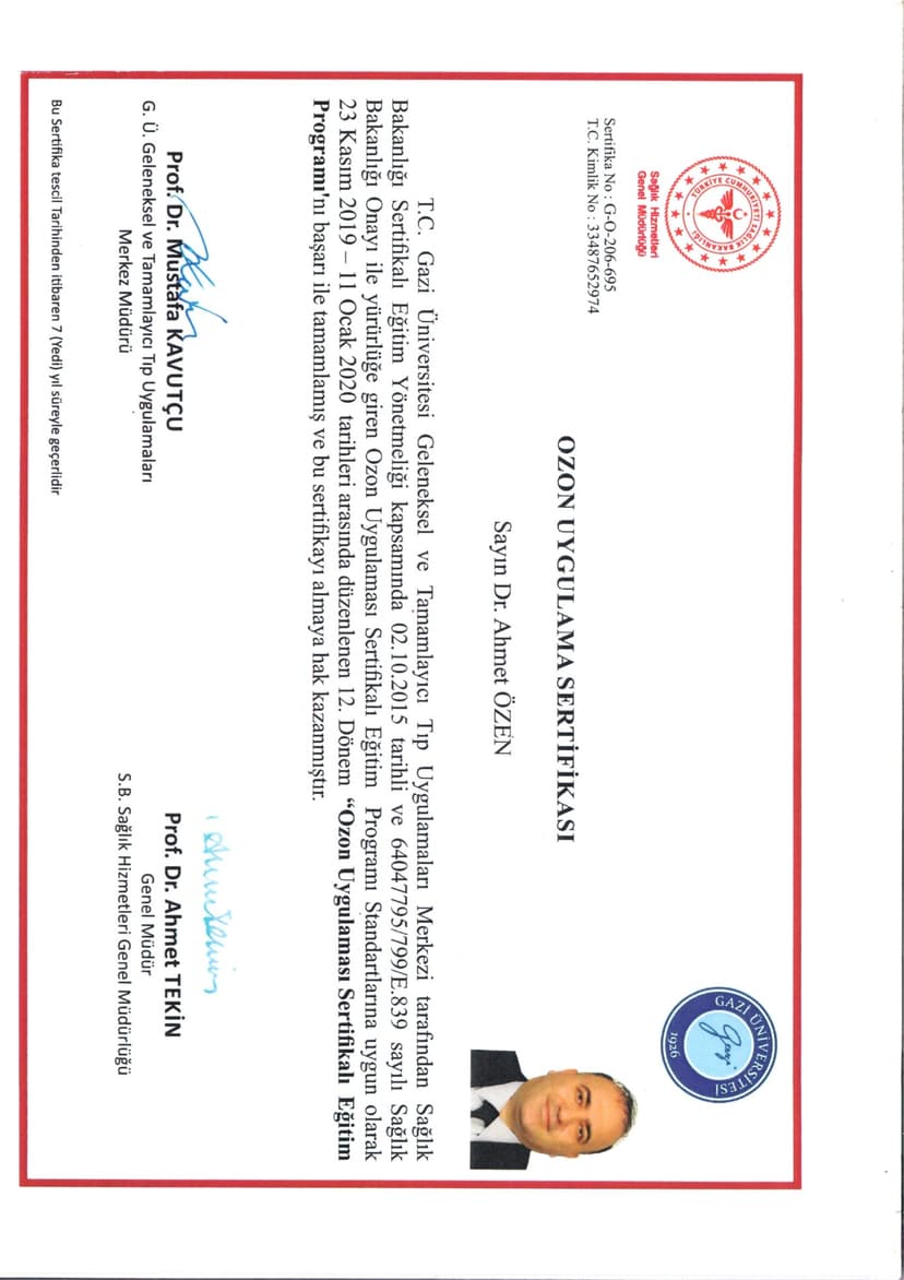 OZON UYGULAMA SERTİFİKASI