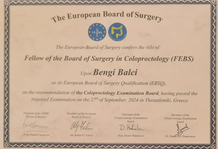 European Board of Surgery Coloproctology