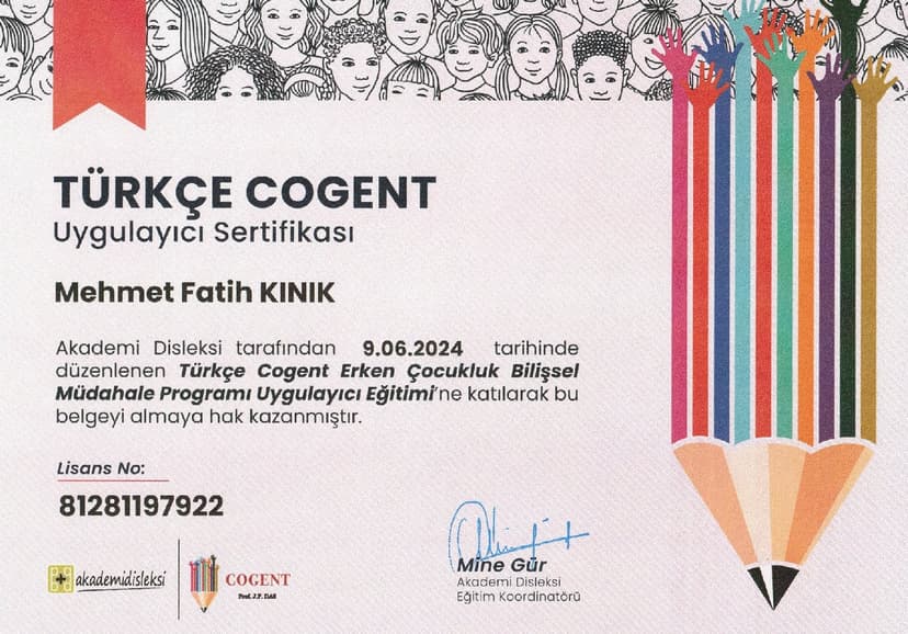 COGENT Erken Çocukluk Bilişsel Eğitim Müdahale PRogramı