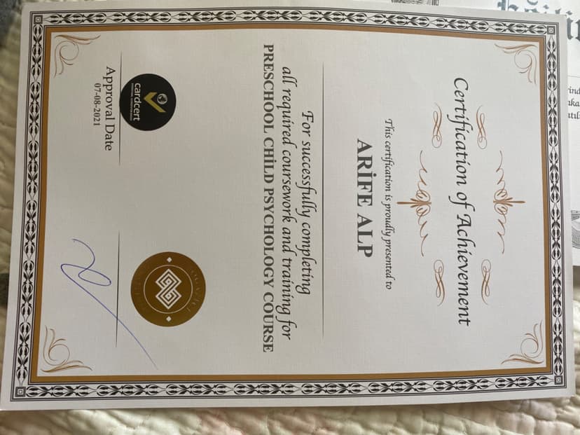 Preschool child Psychology course