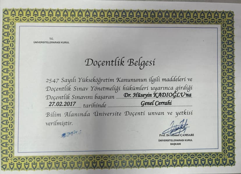 Doçentlik Belgesi
