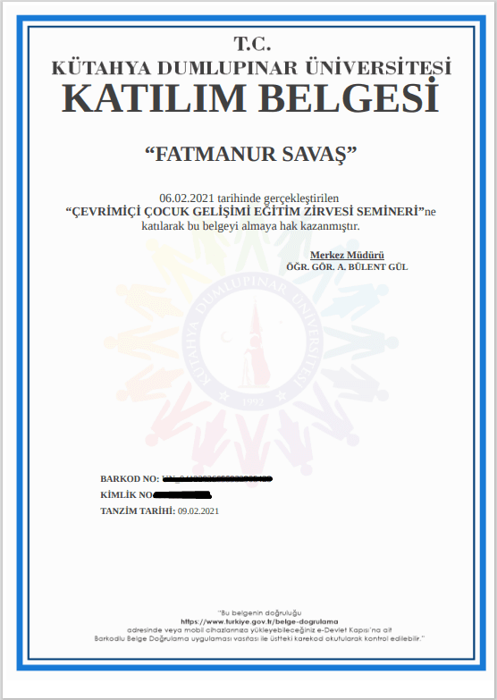 ÇEVRİMİÇİ ÇOCUK GELİŞİM ZİRVESİ