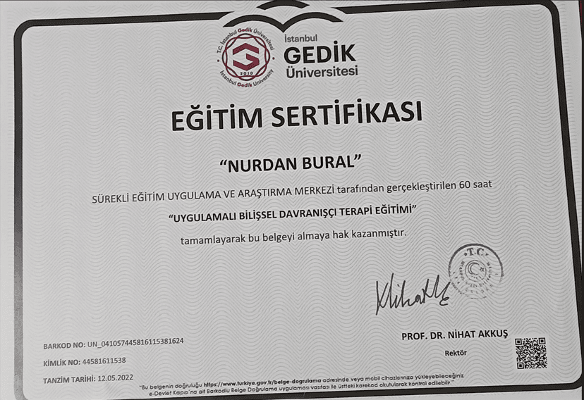 UYGULAMALI BİLİŞSEL DAVRANIŞÇI TERAPİ EĞİTİMŞ