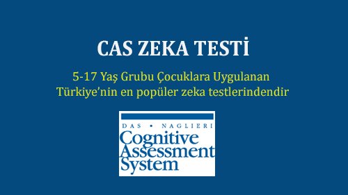 Cas testi: ( cognitive assesment system) (bilişsel işlemler sistemi)