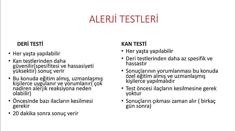 Alerji ve alerji testleri