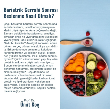 Bariatrik cerrahi sonrası beslenme nasıl olmalı?