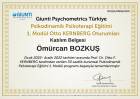 Uzm. Kl. Psk. Ömürcan Bozkuş Psikoloji sertifikası