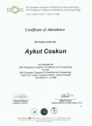 Op. Dr. Aykut Coşkun Kadın Hastalıkları ve Doğum sertifikası