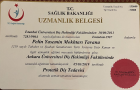Uzm. Dt. Pelin Tavana Diş Protez Uzmanı sertifikası