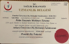 Uzm. Dt. Pelin Tavana Diş Protez Uzmanı sertifikası