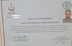 Uzm. Dr. Fatih Mehmethan Paşaosmanoğlu Fiziksel Tıp ve Rehabilitasyon sertifikası
