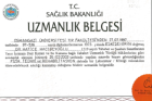 Uzm. Dr. Hatice Hacıbeyoğlu Fiziksel Tıp ve Rehabilitasyon sertifikası