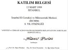 Op. Dr. Hüsrev Purisa El Cerrahisi ve Mikrocerrahi sertifikası