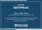 Psk. Dan. Zümre Nur Balcı Psikolojik Danışman sertifikası