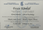 Uzm. Kl. Psk. Feyza Künkül Klinik Psikolog sertifikası