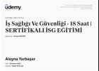 Psk. Aleyna Yarbaşar Psikoloji sertifikası