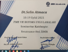 Dt. Selin Atmaca Diş Hekimi sertifikası