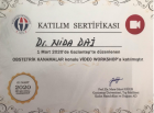 Op. Dr. Aysu Nida Dai Kadın Hastalıkları ve Doğum sertifikası