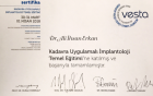 Uzm. Dr. Dt. Ali İhsan Erkan Diş Hekimi sertifikası