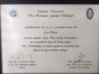 Dt. Gazi Başkan Diş Hekimi sertifikası