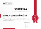 Uzm. Kl. Psk. Damla Şemsettinoğlu Psikoloji sertifikası