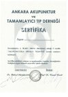 Dr. Sümeyye Taş Akupunktur sertifikası