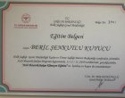 Op. Dr. Beril Şenkutlu Kuyucu Kadın Hastalıkları ve Doğum sertifikası