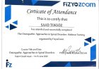 Fzt. Saad Toksöz Fizyoterapi sertifikası