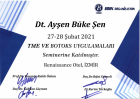 Dt. Ayşen Büke Şen Diş Hekimi sertifikası